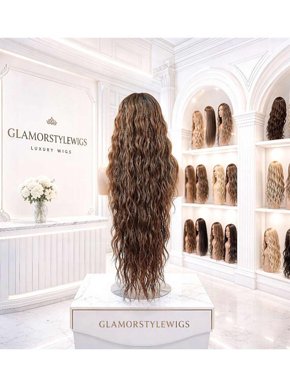 45" Extra Long Wavy Lace Front Wig Layered Caramel Blonde Ombré Heat Resistant